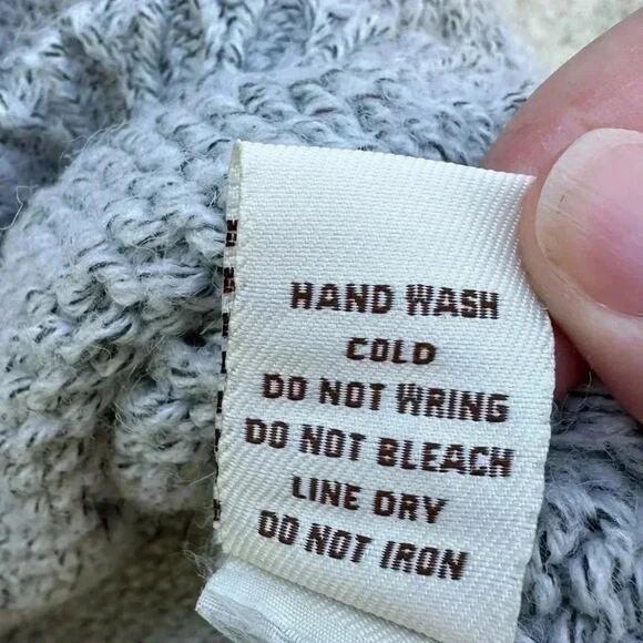 VINTAGE SAVANNA Gray Cowl Neck SweaterRolled Cuff distressed - Picture 4 of 5